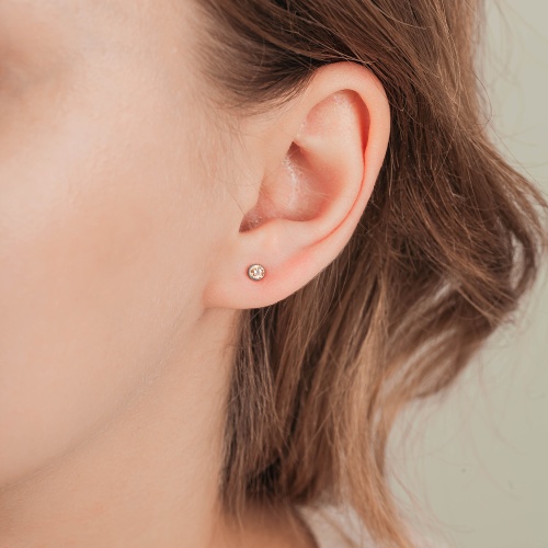 Пусеты Fiore Luna Cubic zirconia Champagne, SWE0128 CH S фото 4